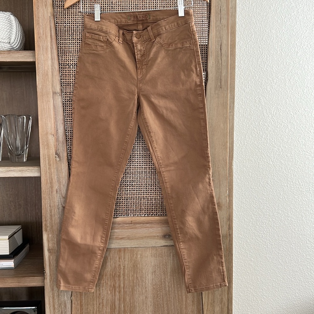 J. Brand Skinny Straight 811 Mid Rise Skinny Leg Jeans Twill Pants Brown Size 28